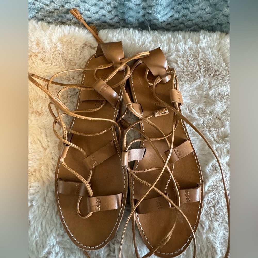 Madewell Boardwalk Leather Lace-Up Sandals - Picture 2 of 4
